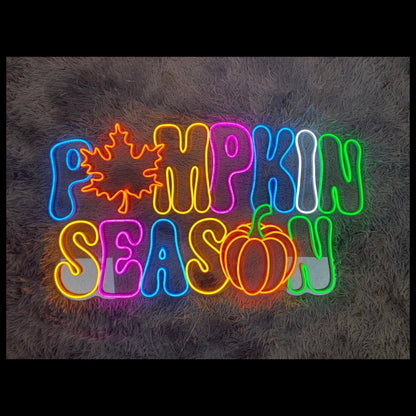 Pumpkin Season Led Neon Sign Hello Fall Neon Pumpkin Wall Sign | Shineneon