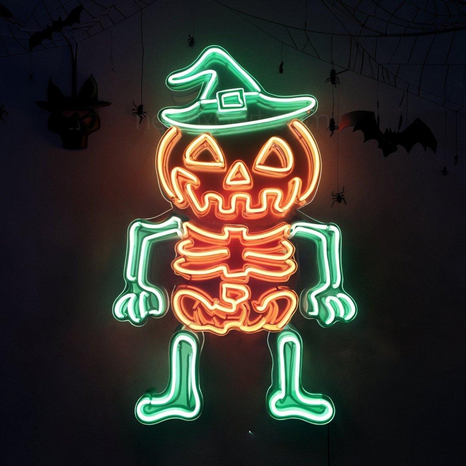 Pumpkin Skull Jack-O-Lantern Led Neon Sign Ghost Halloween Decor | Shineneon