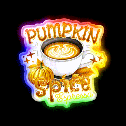 Pumpkin Spice Espresso Vibes Cafe Led Neon Sign Espresso Bar Art Rgb Color