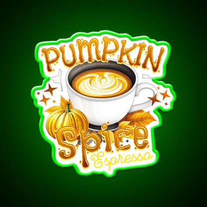 Pumpkin Spice Espresso Vibes Cafe Led Neon Sign Espresso Bar Art Rgb Color