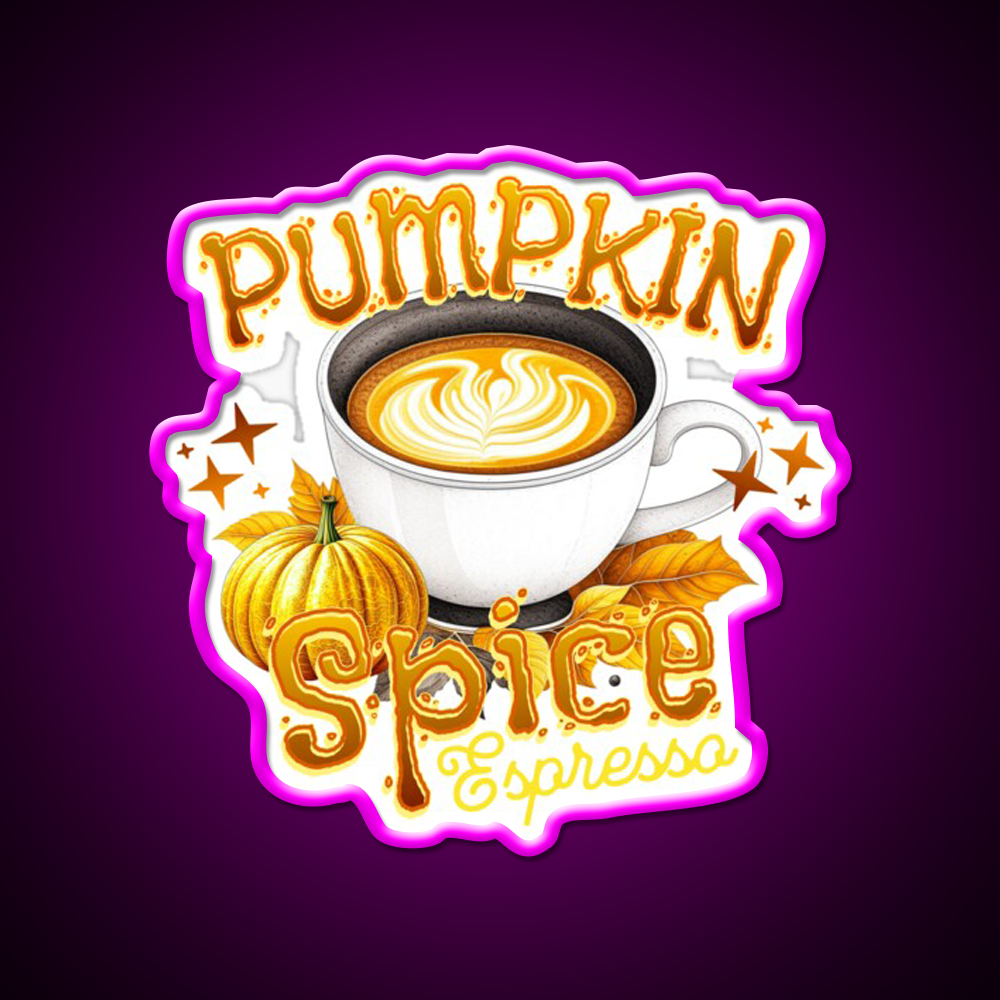 Pumpkin Spice Espresso Vibes Cafe Led Neon Sign Espresso Bar Art Rgb Color