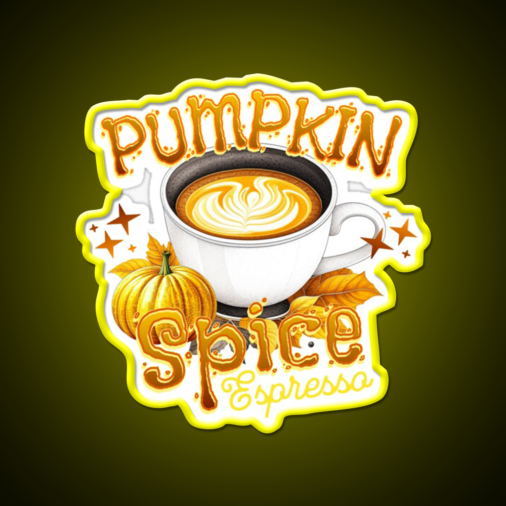 Pumpkin Spice Espresso Vibes Cafe Led Neon Sign Espresso Bar Art Rgb Color