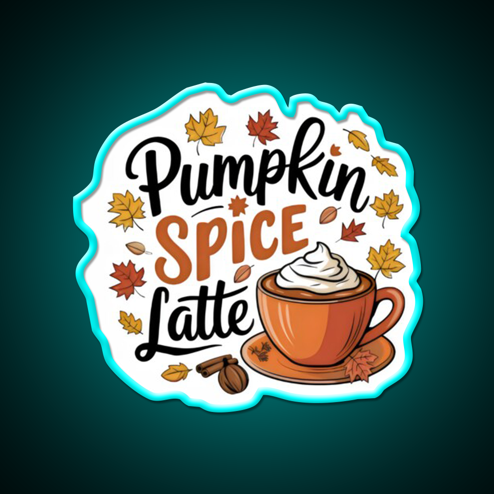 Pumpkin Spice Latte Cafe Led Neon Sign Espresso Bar Art Rgb Color