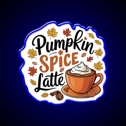 Pumpkin Spice Latte Cafe Led Neon Sign Espresso Bar Art Rgb Color