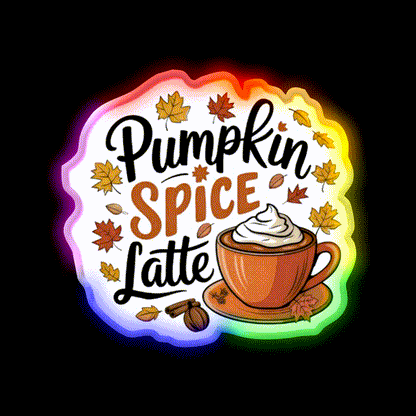 Pumpkin Spice Latte Cafe Led Neon Sign Espresso Bar Art Rgb Color