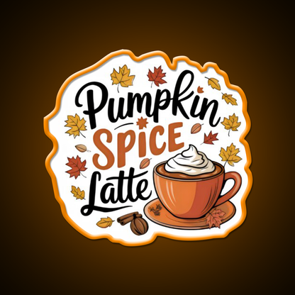 Pumpkin Spice Latte Cafe Led Neon Sign Espresso Bar Art Rgb Color