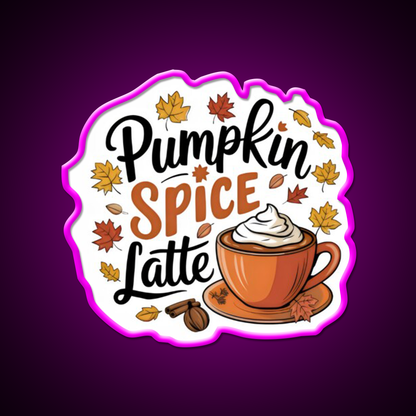 Pumpkin Spice Latte Cafe Led Neon Sign Espresso Bar Art Rgb Color