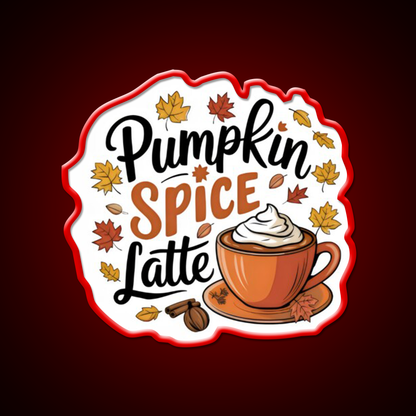 Pumpkin Spice Latte Cafe Led Neon Sign Espresso Bar Art Rgb Color