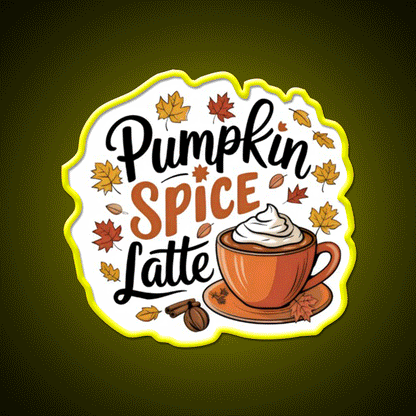 Pumpkin Spice Latte Cafe Led Neon Sign Espresso Bar Art Rgb Color