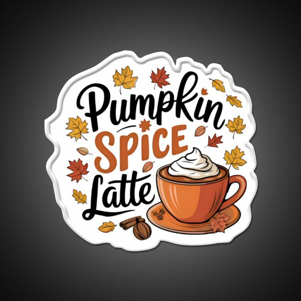 Pumpkin Spice Latte Cafe Led Neon Sign Espresso Bar Art Rgb Color