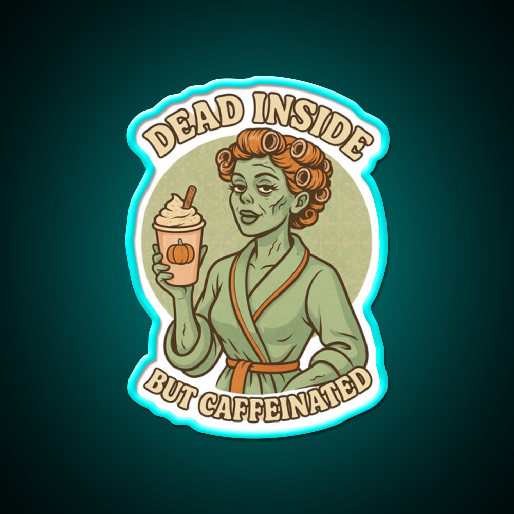 Pumpkin Spice Zombie Cafe Led Neon Sign Espresso Bar Art Rgb Color