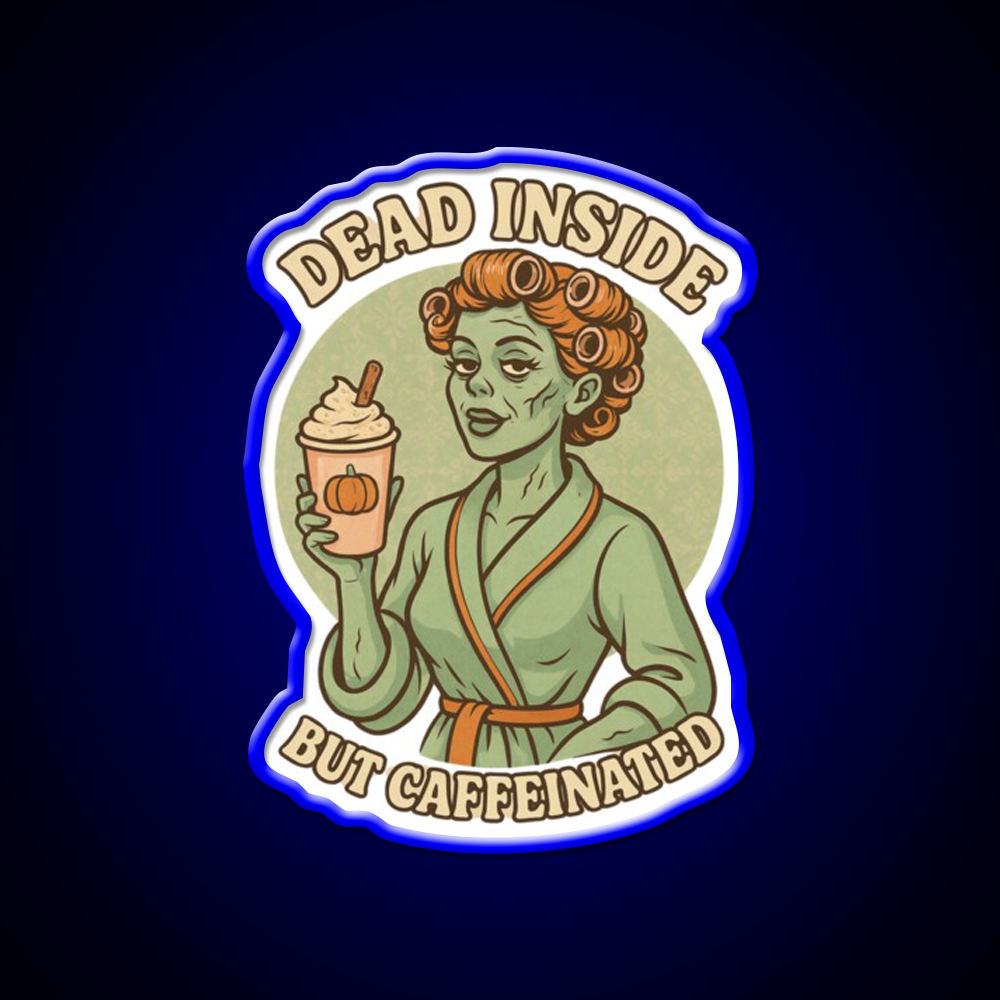 Pumpkin Spice Zombie Cafe Led Neon Sign Espresso Bar Art Rgb Color