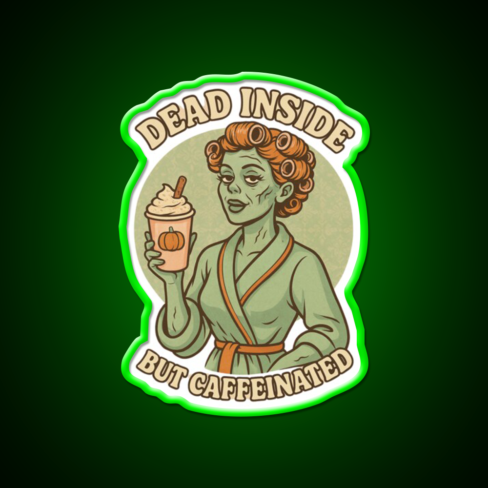 Pumpkin Spice Zombie Cafe Led Neon Sign Espresso Bar Art Rgb Color