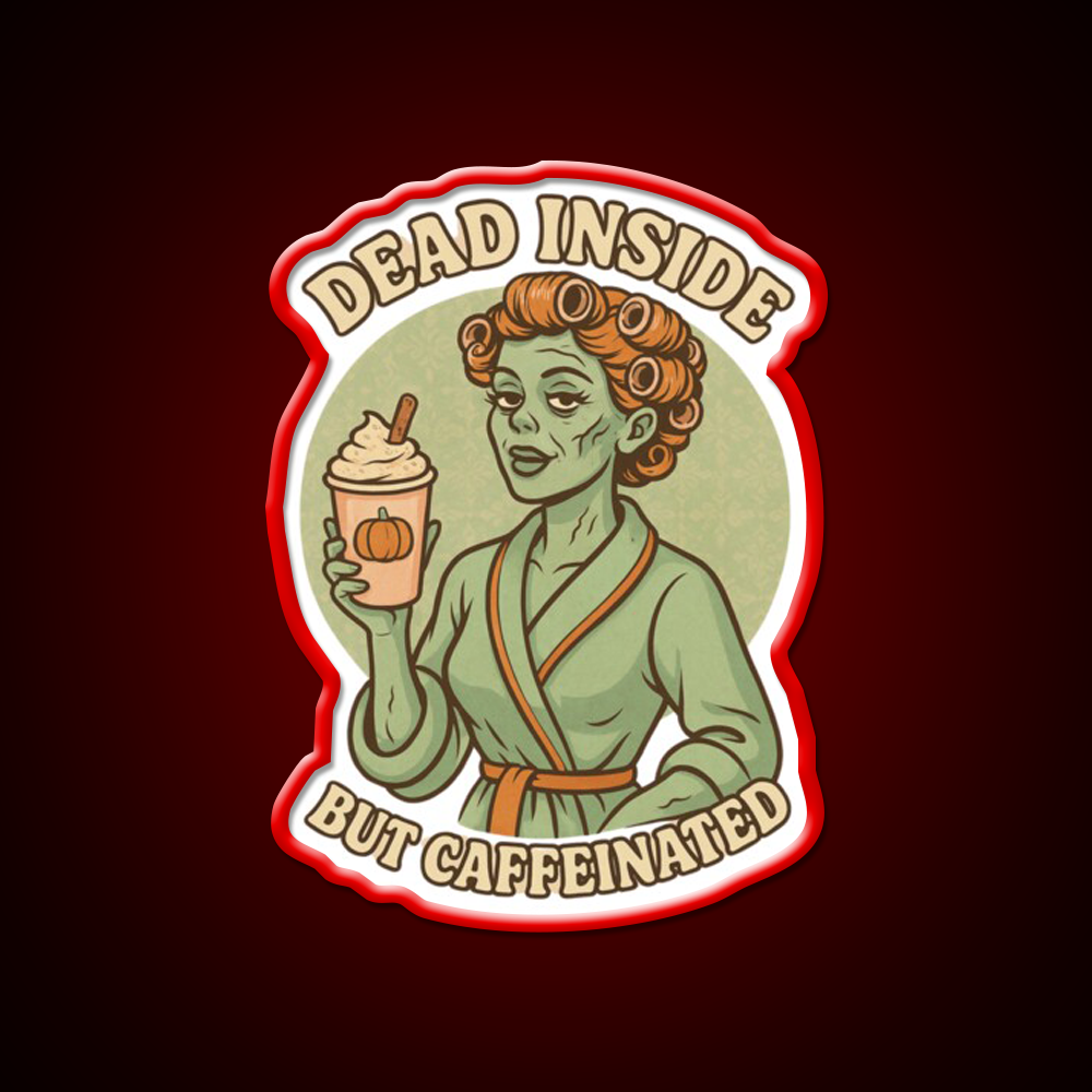 Pumpkin Spice Zombie Cafe Led Neon Sign Espresso Bar Art Rgb Color