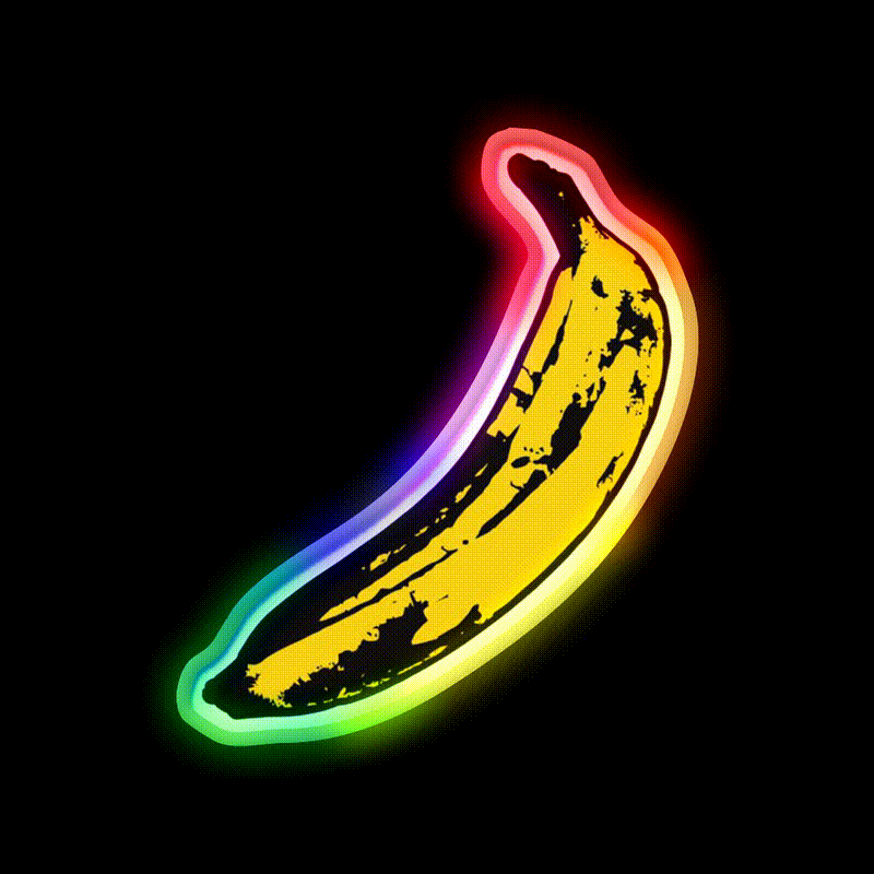Punk Banana Snack Food Led Neon Sign Rgb Color - LED neon sign close-up detail