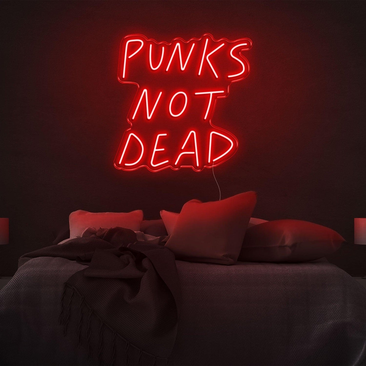 Punks Not Dead Red Led Neon Sign For Punk Bedroom Wall Art | Shineneon