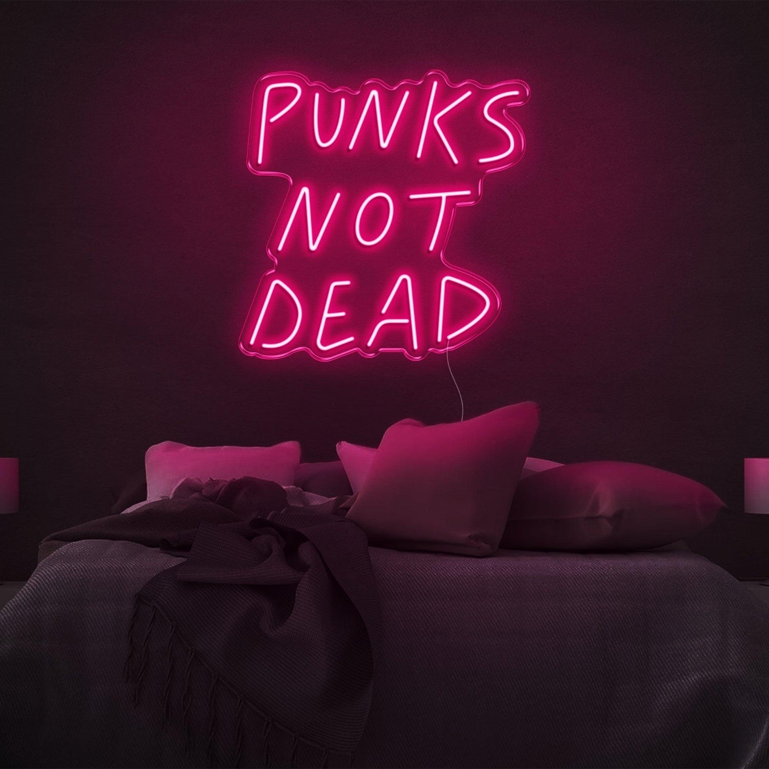Punks Not Dead Red Led Neon Sign For Punk Bedroom Wall Art | Shineneon