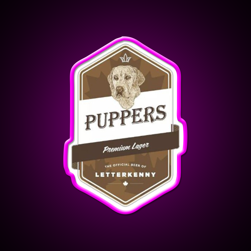 Puppers Beer Bar Decor Led Neon Sign Rgb Color - Neon sign mounted on wall in room