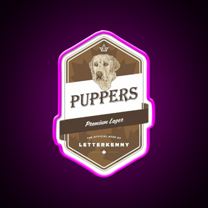 Puppers Beer Bar Decor Led Neon Sign Rgb Color - Neon sign mounted on wall in room