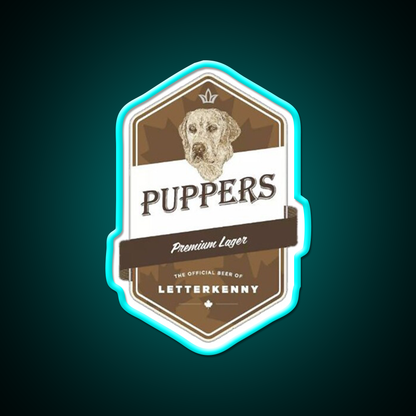 Puppers Beer Essential Beer Bar Decor Led Neon Sign Wall Art Rgb Color - Size and dimension reference