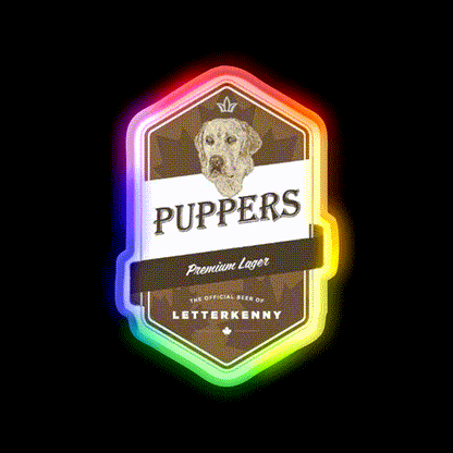 Puppers Beer Essential Beer Bar Decor Led Neon Sign Wall Art Rgb Color - LED neon sign close-up detail