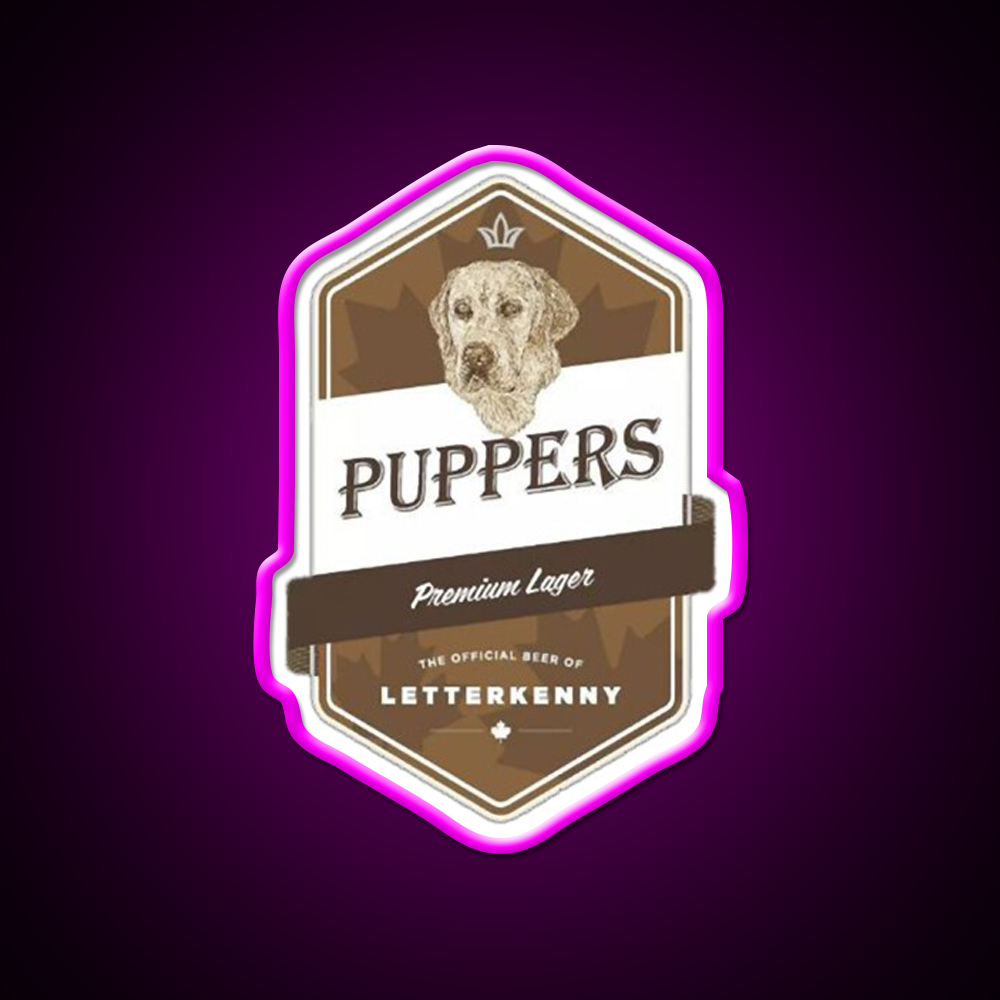 Puppers Beer Essential Beer Bar Decor Led Neon Sign Wall Art Rgb Color - Neon sign mounted on wall in room