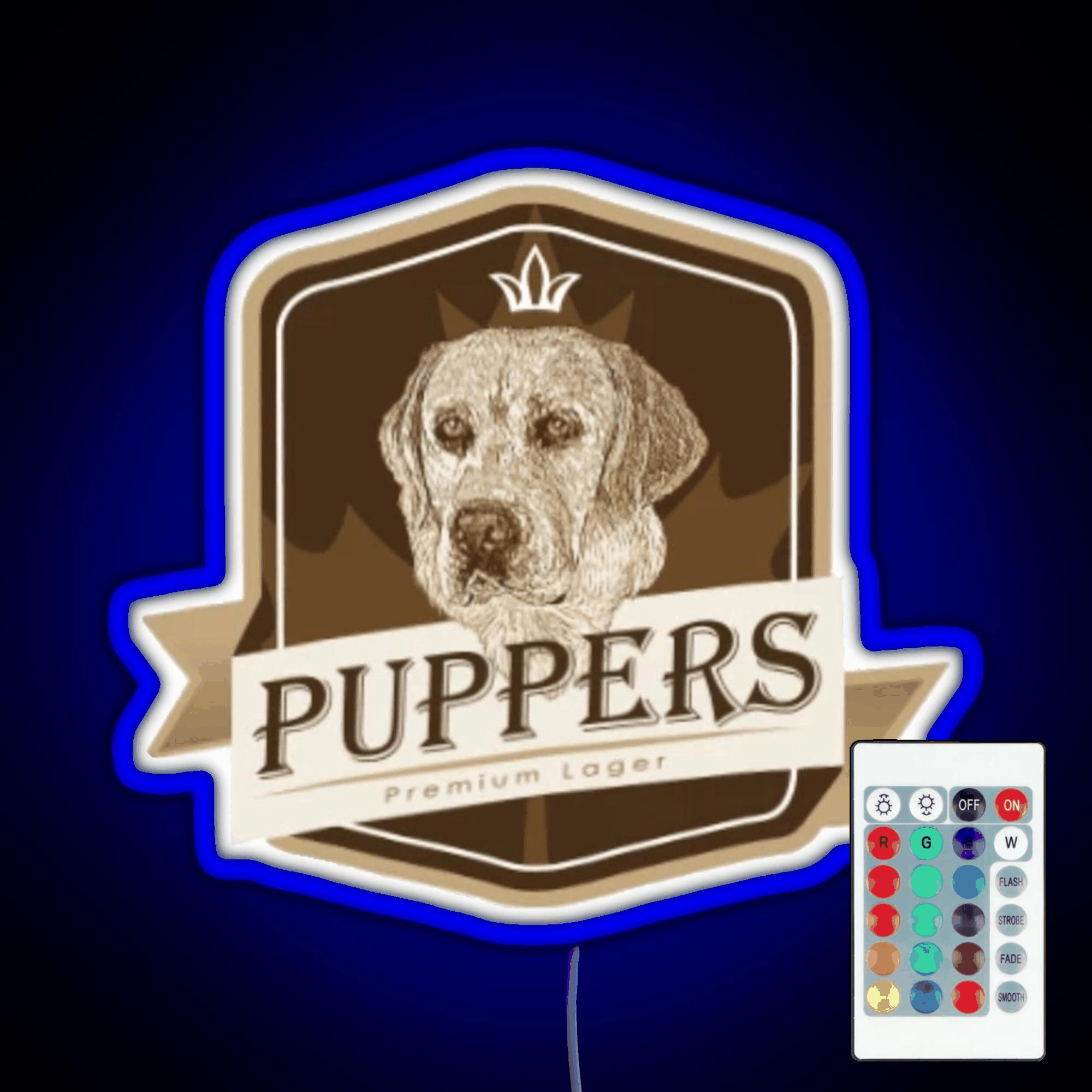 Puppers Officially Wayne S Favourite Beer Rgb Led Neon Sign Pop Wall Art