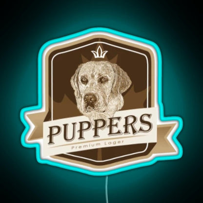 Puppers Officially Wayne S Favourite Beer Rgb Led Neon Sign Pop Wall Art - Shineneon