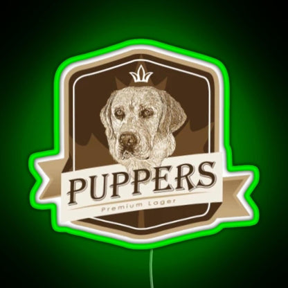 Puppers Officially Wayne S Favourite Beer Rgb Led Neon Sign Pop Wall Art - Shineneon