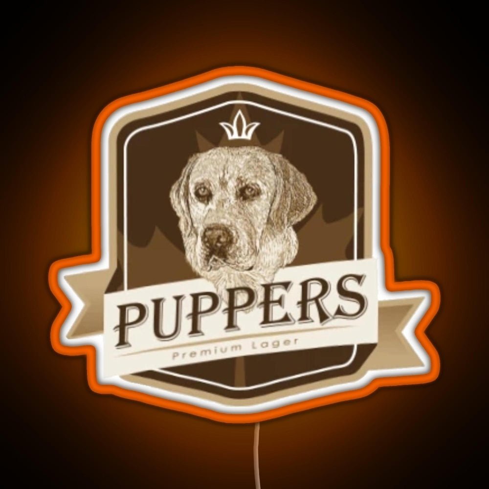Puppers Officially Wayne S Favourite Beer Rgb Led Neon Sign Pop Wall Art - Shineneon