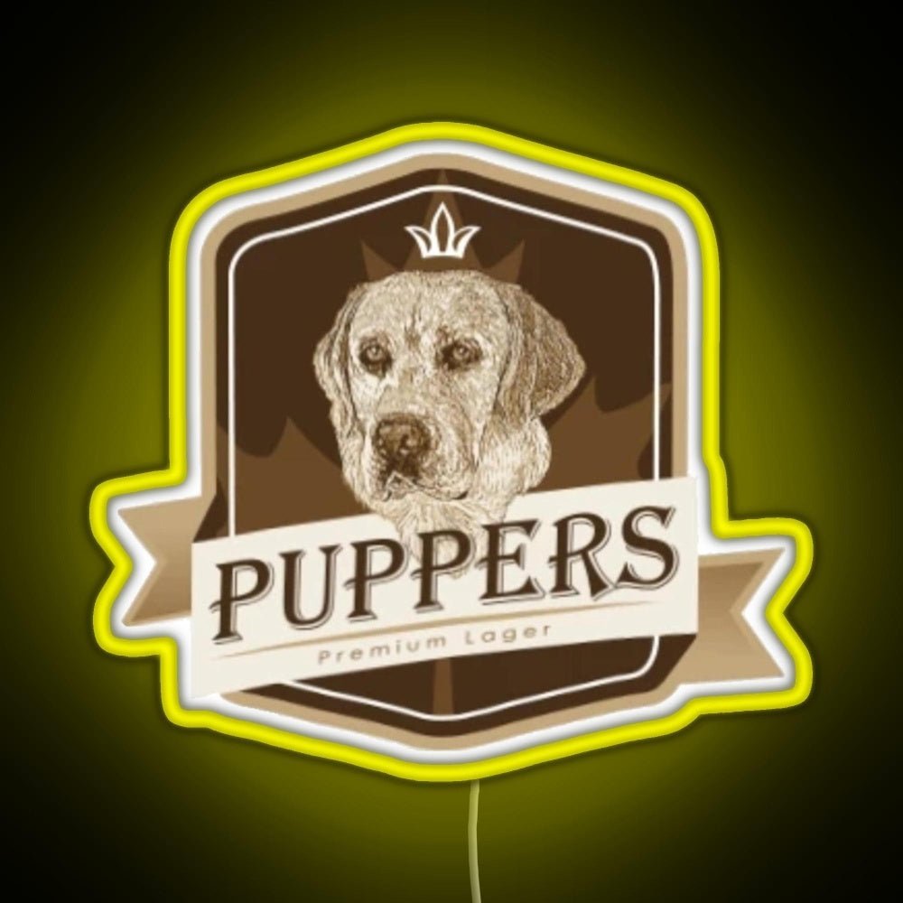 Puppers Officially Wayne S Favourite Beer Rgb Led Neon Sign Pop Wall Art - Shineneon