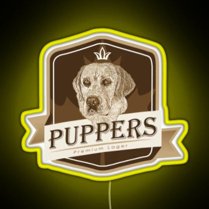 Puppers Officially Wayne S Favourite Beer Rgb Led Neon Sign Pop Wall Art - Shineneon