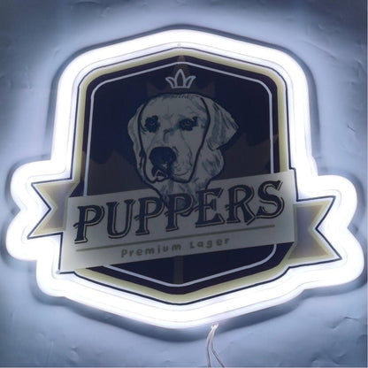 Puppers Officially Wayne S Favourite Beer Rgb Led Neon Sign Pop Wall Art - Shineneon