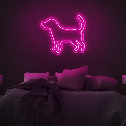 Puppy Silhouette White Led Neon Sign For Modern Bedroom Decor | Shineneon