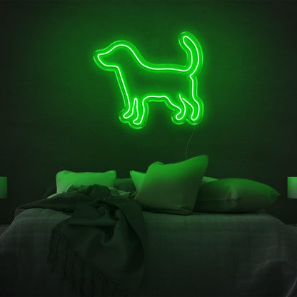 Puppy Silhouette White Led Neon Sign For Modern Bedroom Decor | Shineneon