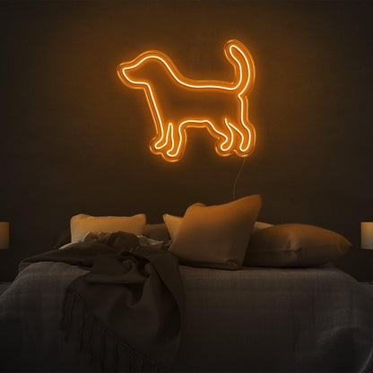 Puppy Silhouette White Led Neon Sign For Modern Bedroom Decor | Shineneon