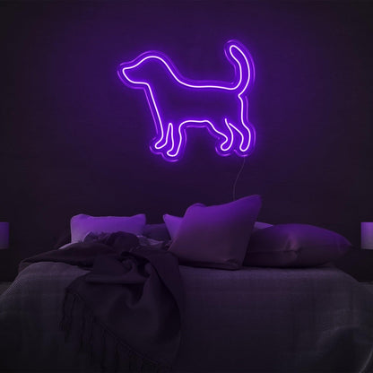 Puppy Silhouette White Led Neon Sign For Modern Bedroom Decor | Shineneon