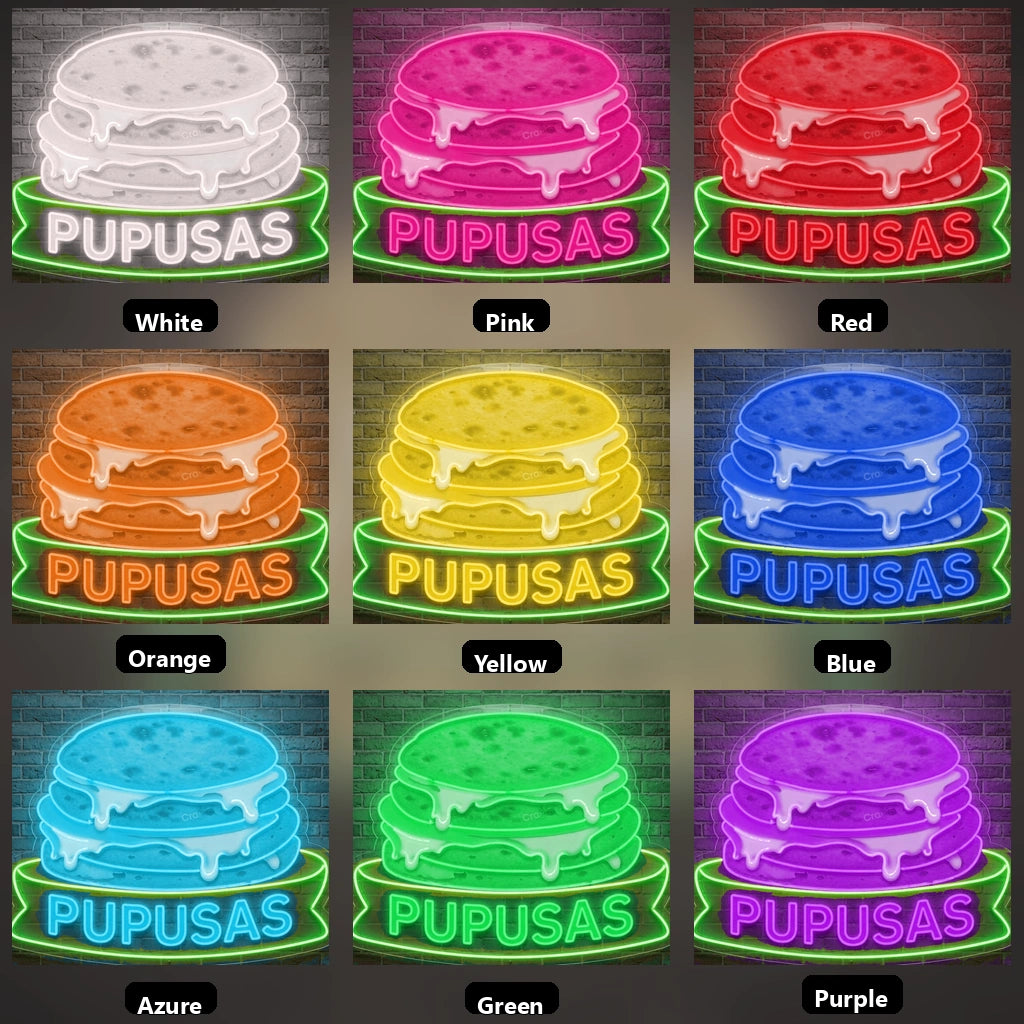 Pupusas Wall Decor LED Neon Sign - 05 Color Grid