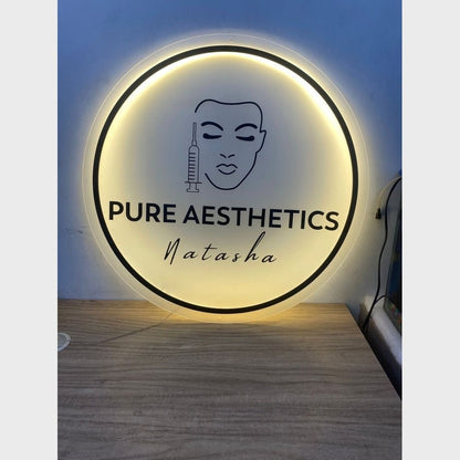 Pure Aesthetics Acrylic Business Logo Sign - Shineneon