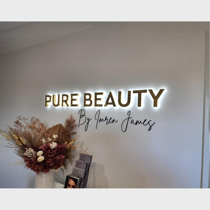 Pure Beauty Salon 3D Backlit Channel Letters Led Light Sign - Shineneon