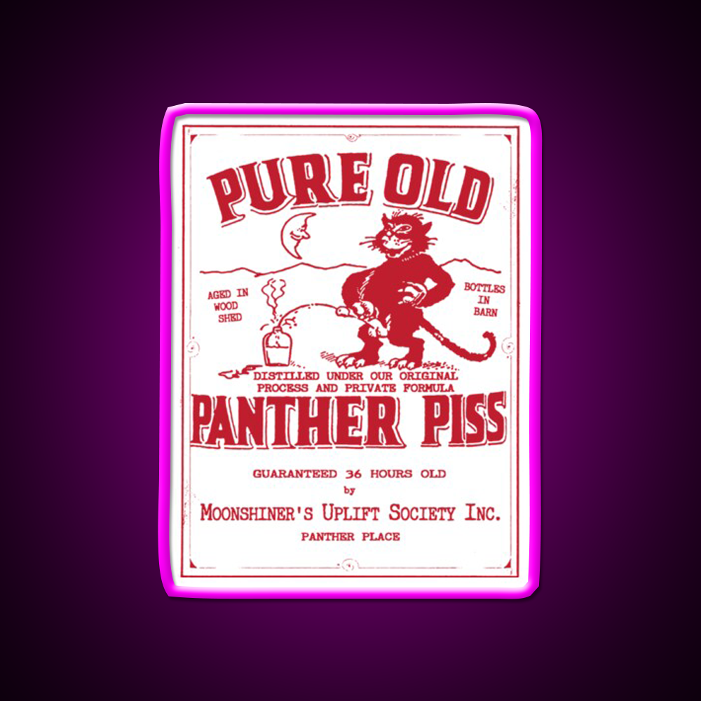 Pure Old Panther Piss Whiskey Drink Bar Led Neon Sign Rgb Color