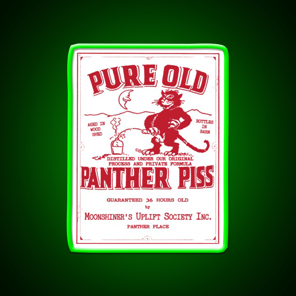 Pure Old Panther Piss Whiskey Drink Bar Led Neon Sign Rgb Color - Shineneon