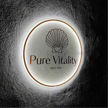 Pure Vitality Med Spa Acrylic Business Logo Sign - Shineneon