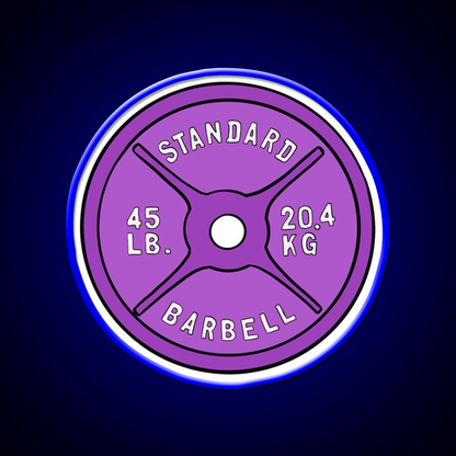 Purple 45 Lb Plate Gym Fitness Led Neon Sign Rgb Color