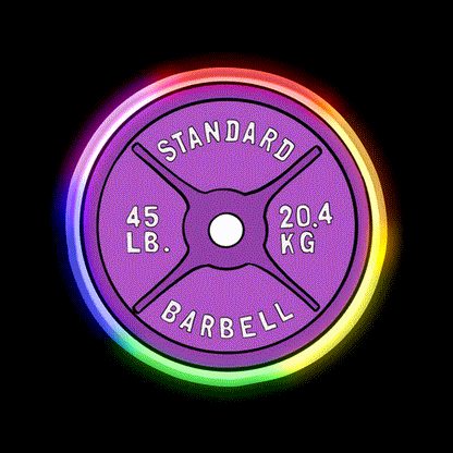 Purple 45 Lb Plate Gym Fitness Led Neon Sign Rgb Color