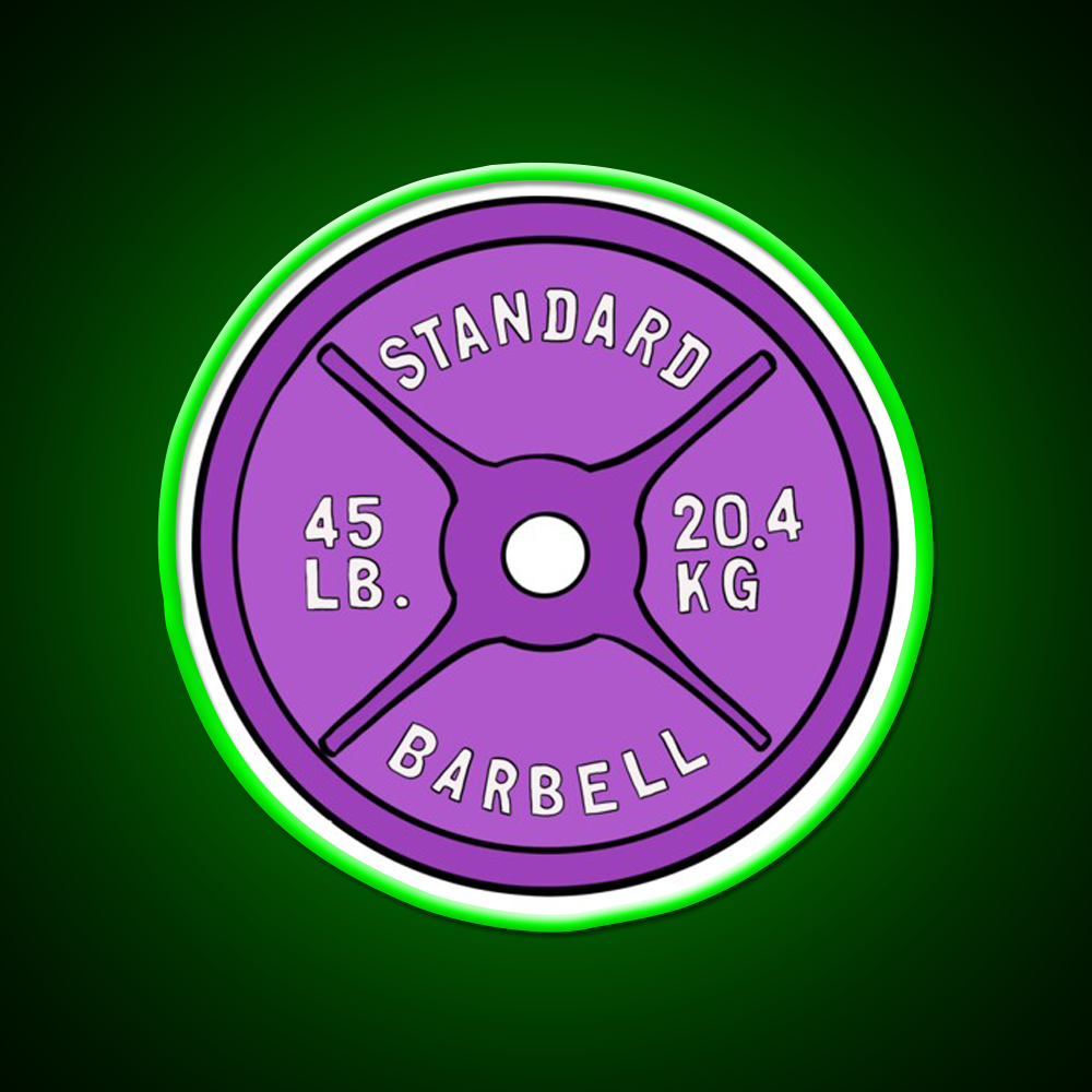 Purple 45 Lb Plate Gym Fitness Led Neon Sign Rgb Color