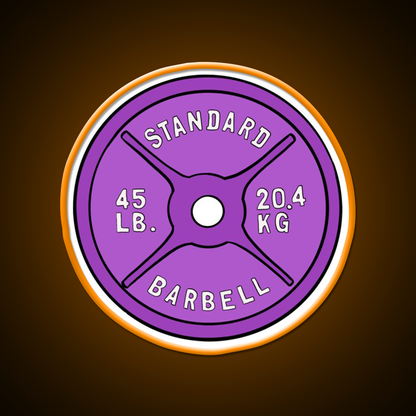 Purple 45 Lb Plate Gym Fitness Led Neon Sign Rgb Color