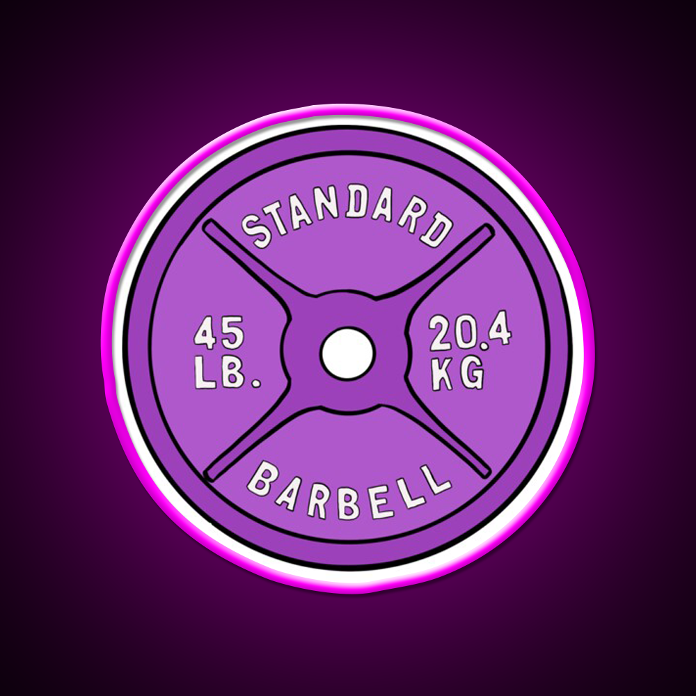 Purple 45 Lb Plate Gym Fitness Led Neon Sign Rgb Color