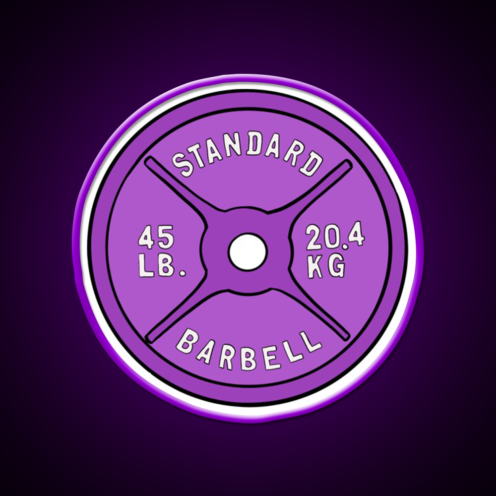 Purple 45 Lb Plate Gym Fitness Led Neon Sign Rgb Color
