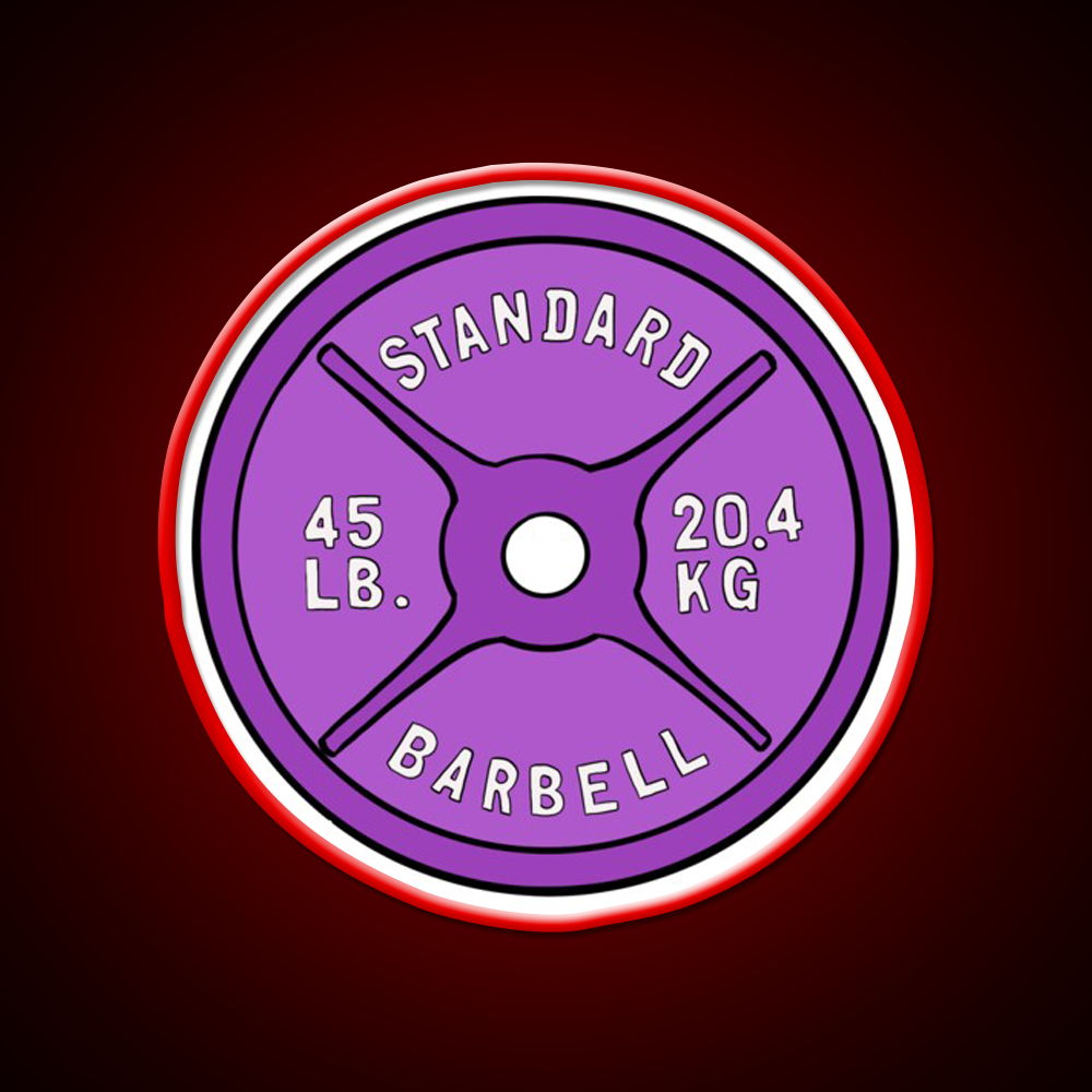 Purple 45 Lb Plate Gym Fitness Led Neon Sign Rgb Color
